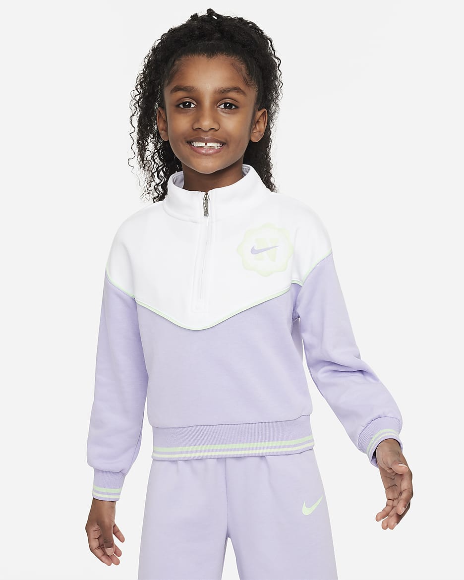 Conjunto de medio cierre para niños talla pequeña Nike Prep in Your Step - Hortensias