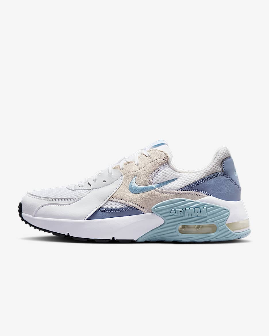 Tenis para mujer Nike Air Max Excee - Blanco/Pizarra cenizo/Negro/Azul militar claro