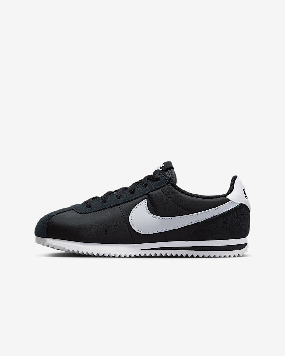 Nike Cortez Textile Older Kids' Shoes - Black/White