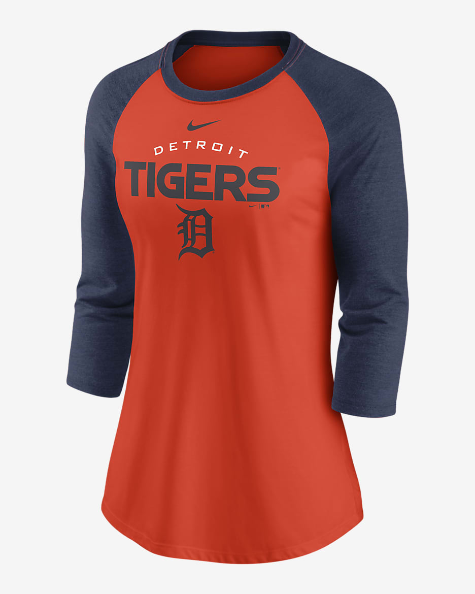 Nike Modern Baseball Arch (MLB Detroit Tigers) Women's 3/4-Sleeve T-Shirt - Orange