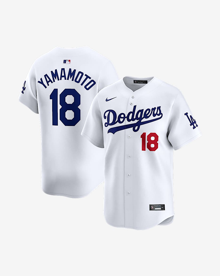 山本 由伸 ロサンゼルス ドジャース メンズ ナイキ MLB リミテッド ユニフォーム - ホワイト