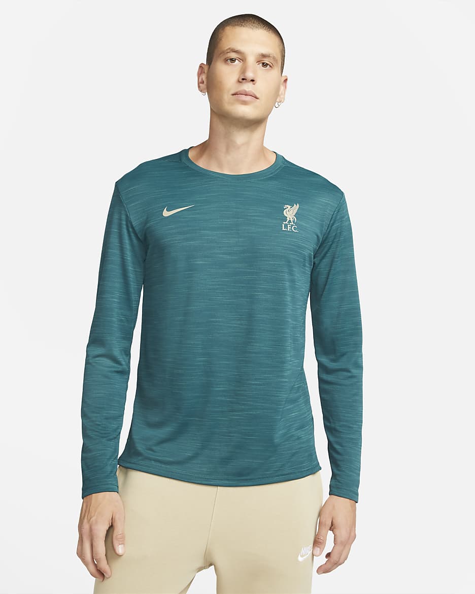 Liverpool FC Superset Men's Nike Dri-FIT Long-Sleeve Top - Dark Atomic Teal/Mystic Stone