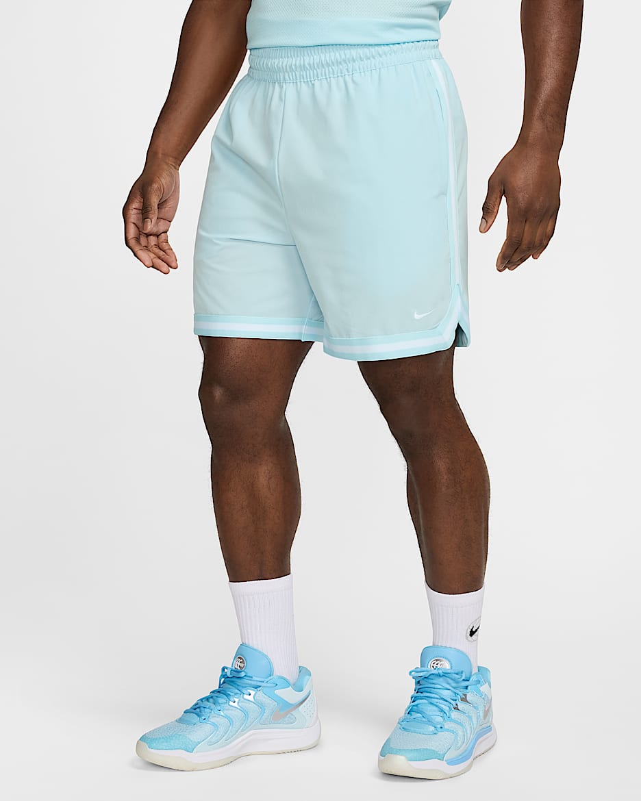 Nike DNA Men's Dri-FIT 6" UV Woven Basketball Shorts - Glacier Blue/Glacier Blue/White