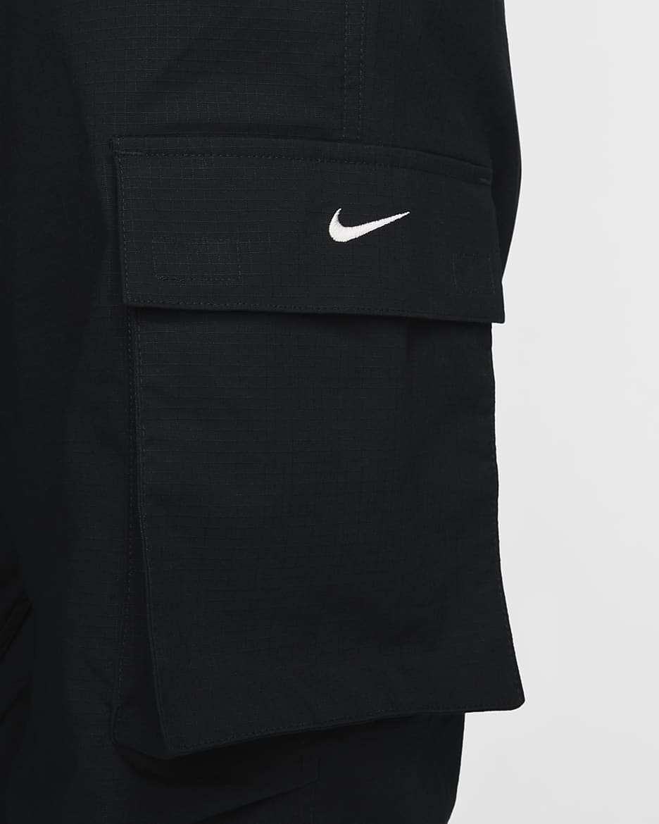 Nike Sportswear oversized cargobroek met halfhoge taille voor dames - Zwart/Sail