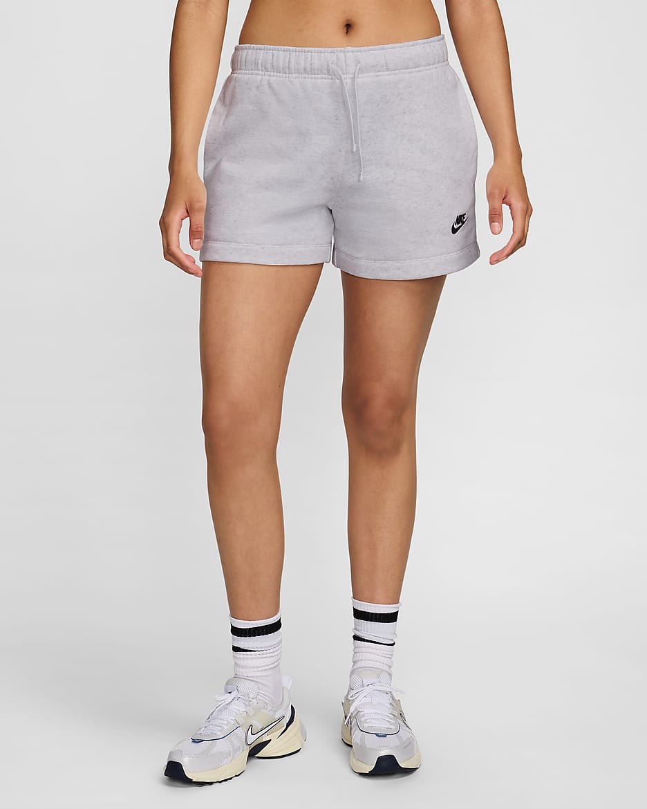 Nike Sportswear Club Fleece Women's Mid-Rise Shorts - Birch Heather/Black