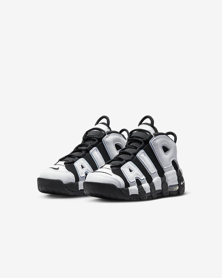 Nike Air More Uptempo Little Kids' Shoes - Black/Multi-Color/Cobalt Bliss/White