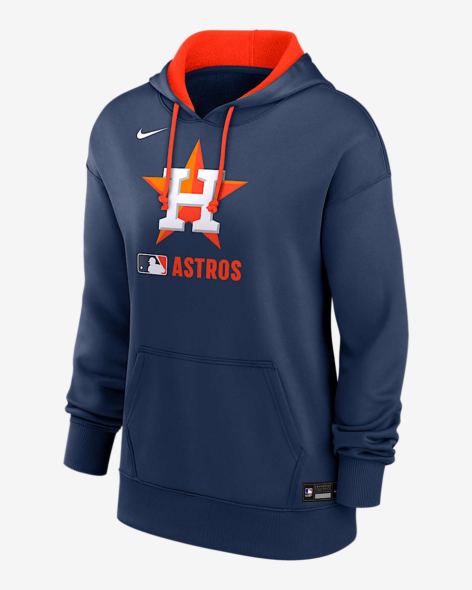 Sudadera con gorro sin cierre Nike Therma de la MLB para mujer Houston Astros Authentic Collection - Azul marino