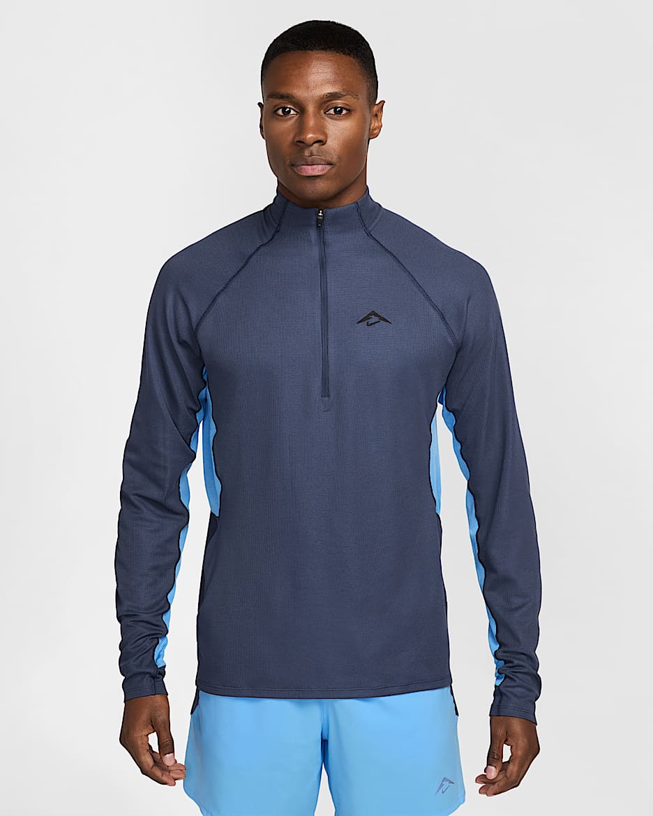 Nike Trail Men's Dri-FIT 1/2-Zip Mid Layer Top - Thunder Blue/University Blue/Black