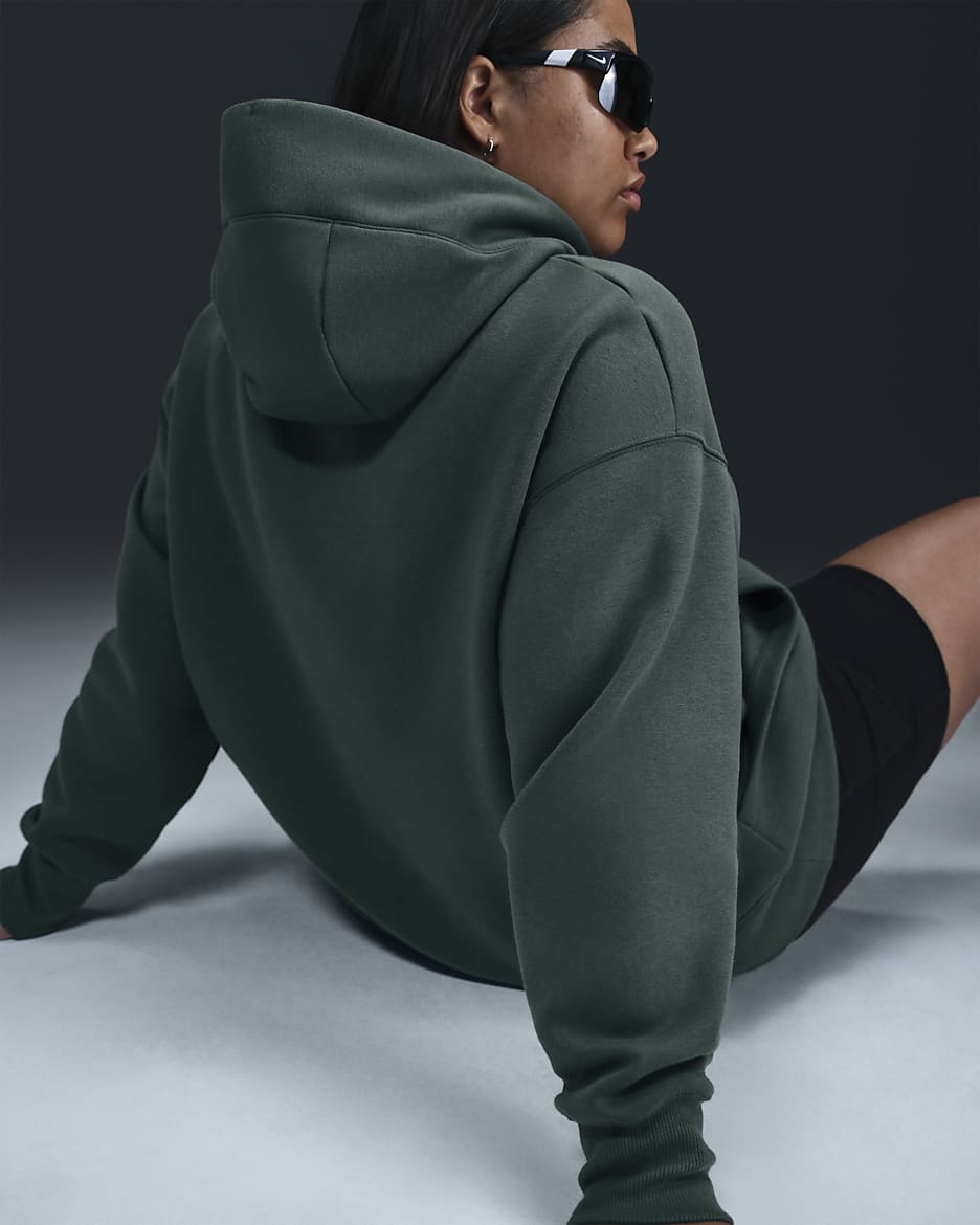 Nike Sportswear Phoenix Fleece Women's Oversized Pullover Hoodie (Plus Size) - Vintage Green/Sail