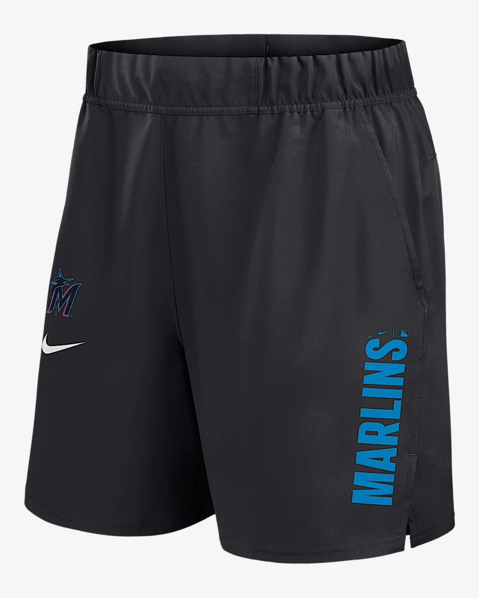 Shorts Nike Dri-FIT de la MLB para hombre Miami Marlins Victory - Negro