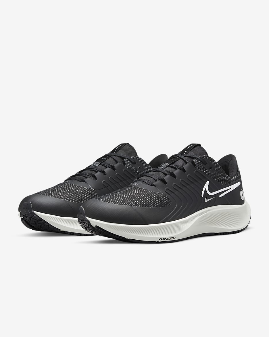 Nike Pegasus 38 Shield Men's Weatherised Road Running Shoes - Black/Dark Smoke Grey/Light Smoke Grey/Platinum Tint