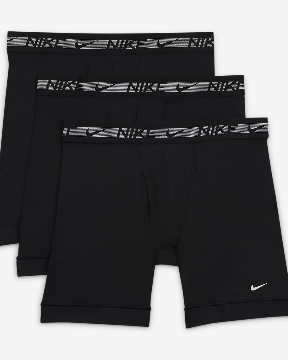 Nike Flex Micro Men's Long Boxer Briefs (3-Pack) - Black