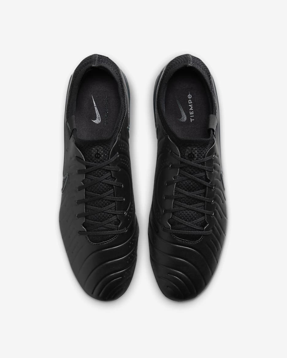 Chaussure de foot basse à crampons pour terrain sec Nike Tiempo Legend 10 Elite - Noir/Deep Jungle/Noir