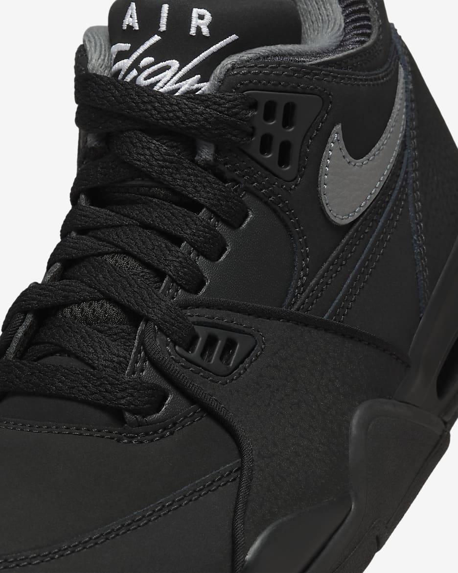 Nike Air Flight 89 Older Kids' Shoes - Black/White/Neutral Grey