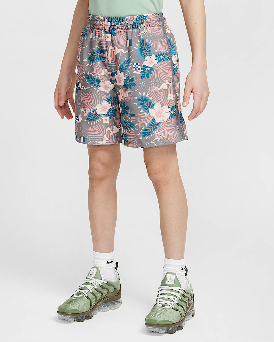 Nike Multi Big Kids' Dri-FIT Shorts - Flat Pewter/Sail