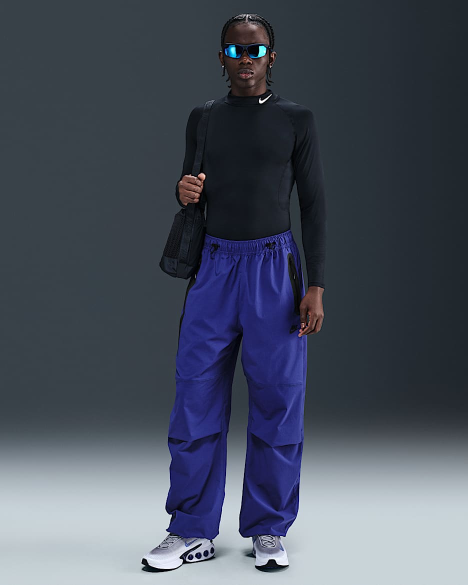 Nike Tech geweven oversized herenbroek - Deep Night/Deep Night/Zwart
