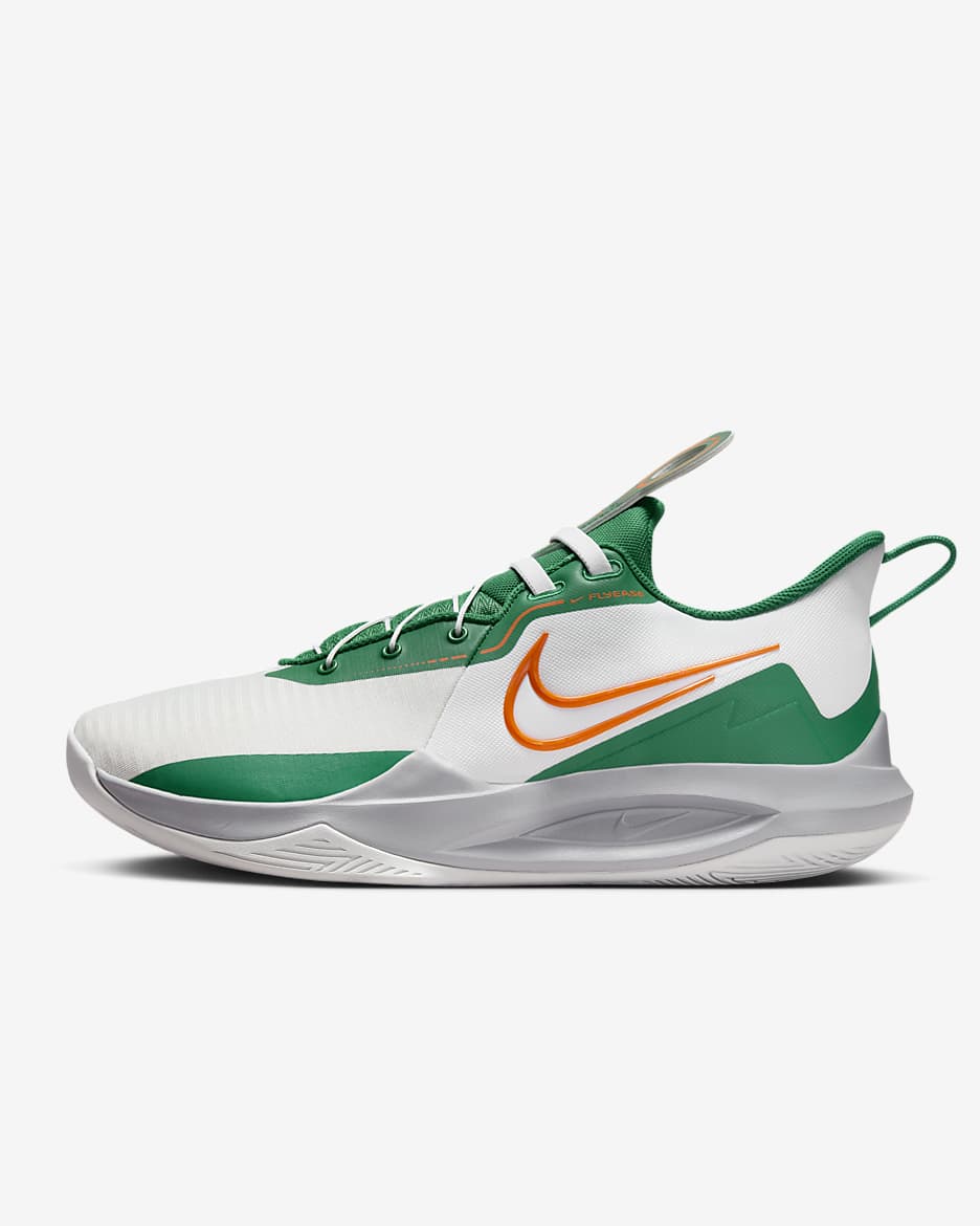 Nike Precision 6 FlyEase Basketball Shoes - White/Malachite/Sundial/Safety Orange