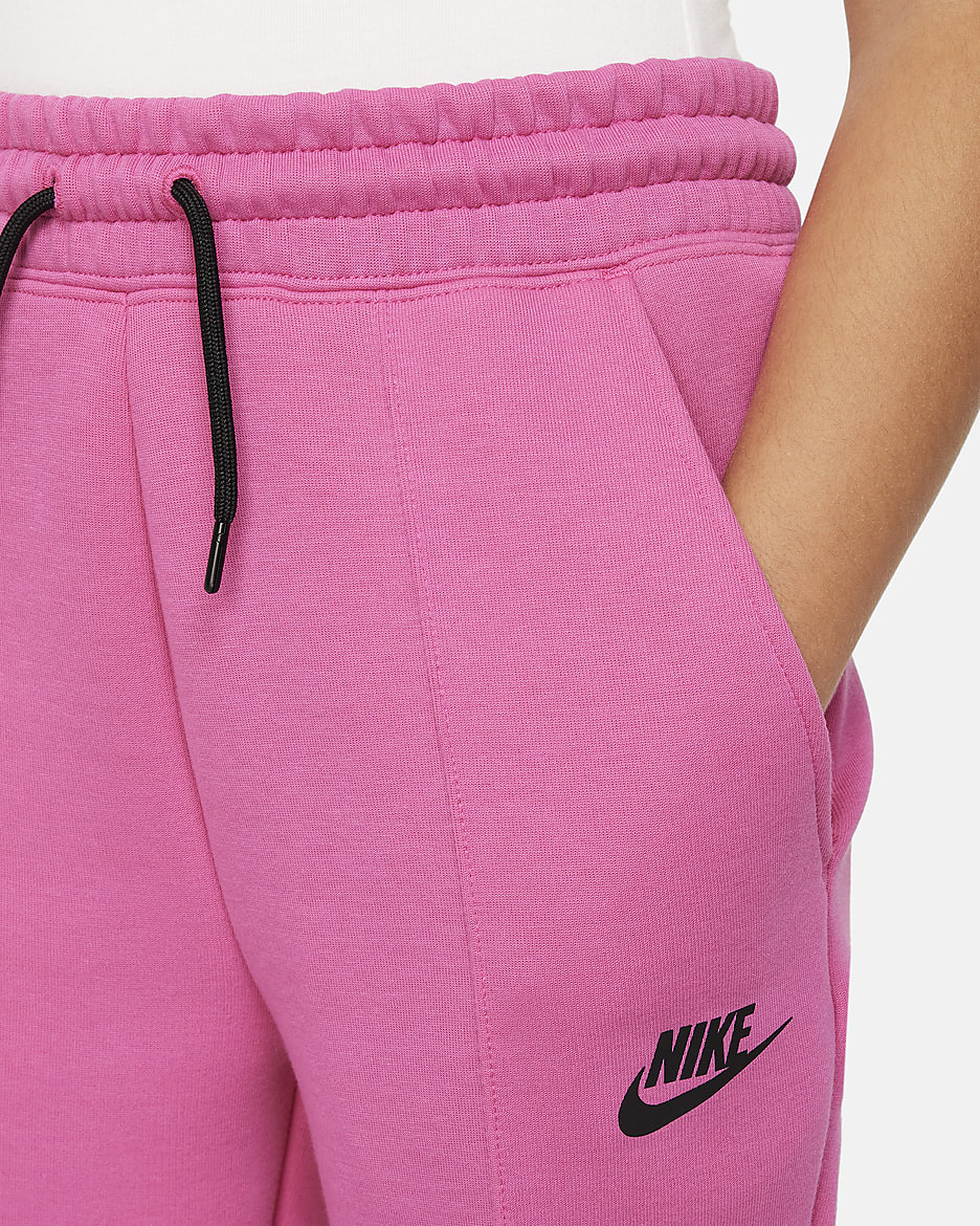 Pantalon de survêtement Nike Sportswear Tech Fleece pour ado (fille) - Alchemy Pink/Noir/Noir