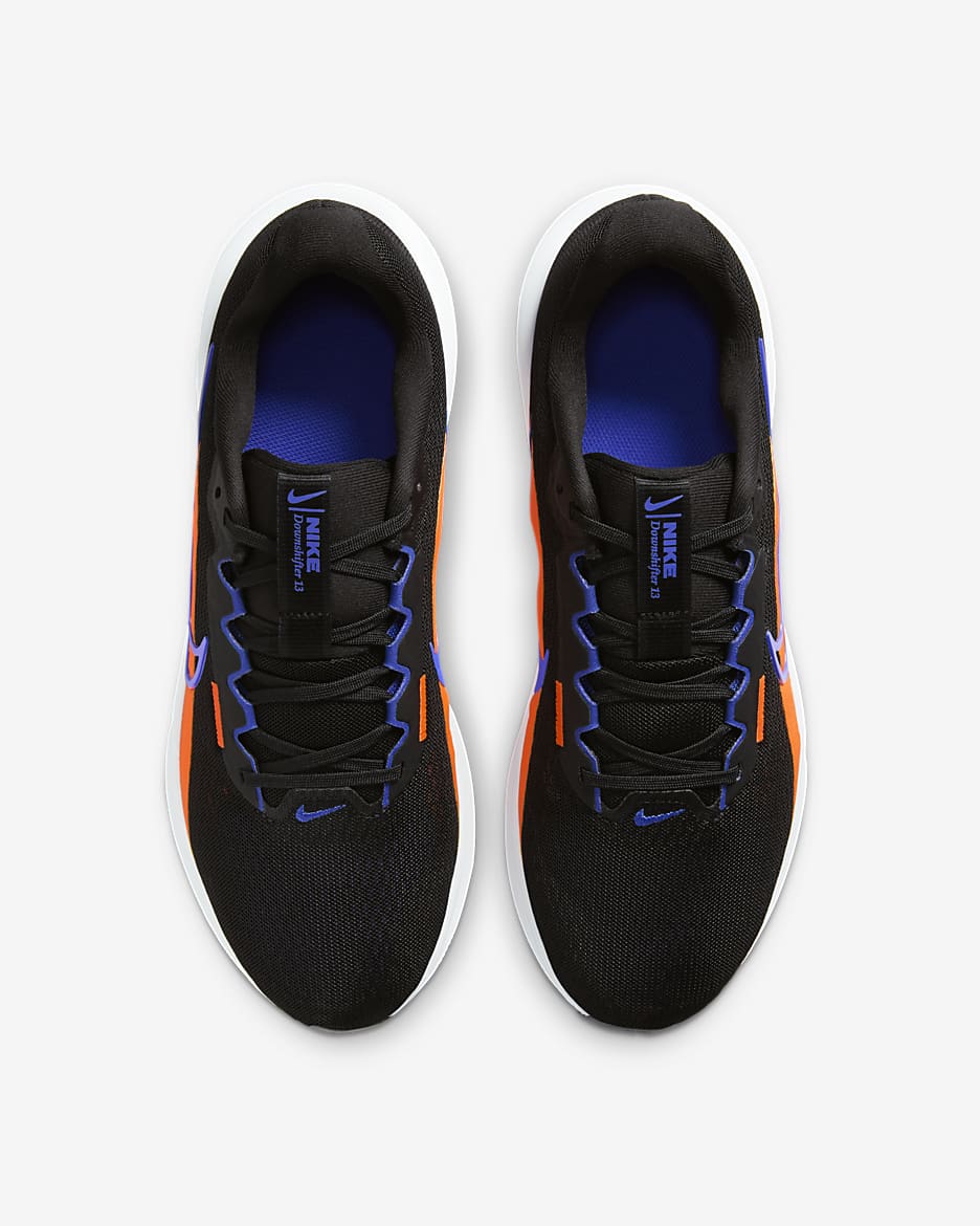 Nike Downshifter 13 Men's Road Running Shoes - Black/Hyper Crimson/Pure Platinum/Astronomy Blue