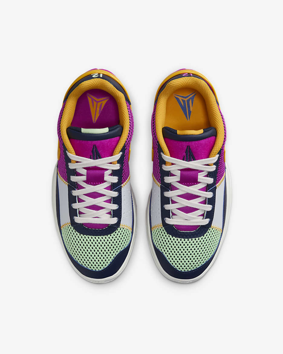 Tenis de básquetbol para niños grandes JA 1 SE "Camp Ja" - Obsidiana/Oro universitario/Verde vapor/Hipervioleta