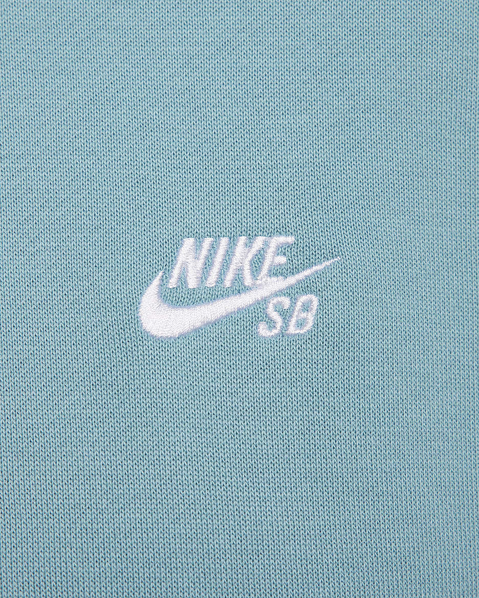 Nike SB Fleece Pullover Skate Hoodie - Denim Turquoise/White