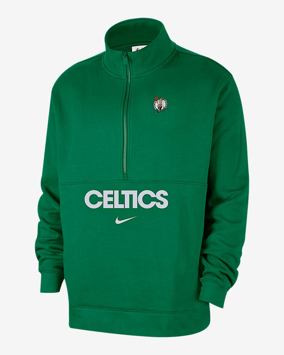 Maglia con zip a metà lunghezza Boston Celtics Club Courtside Nike NBA – Uomo - Clover/Bianco