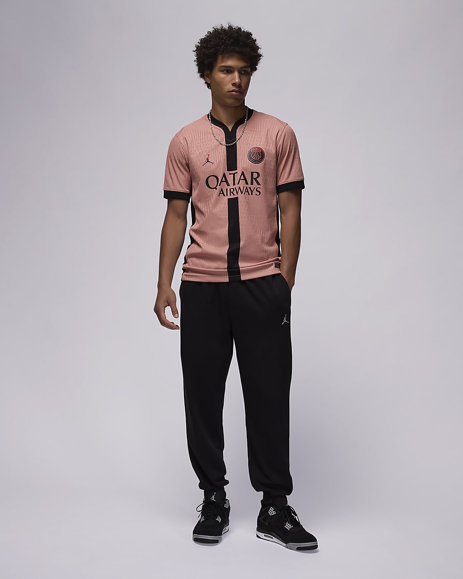 Męska koszulka piłkarska Authentic Jordan Dri-FIT ADV Paris Saint-Germain Match 2024/25 (wersja trzecia) - Rust Pink/Czerń/Czerń