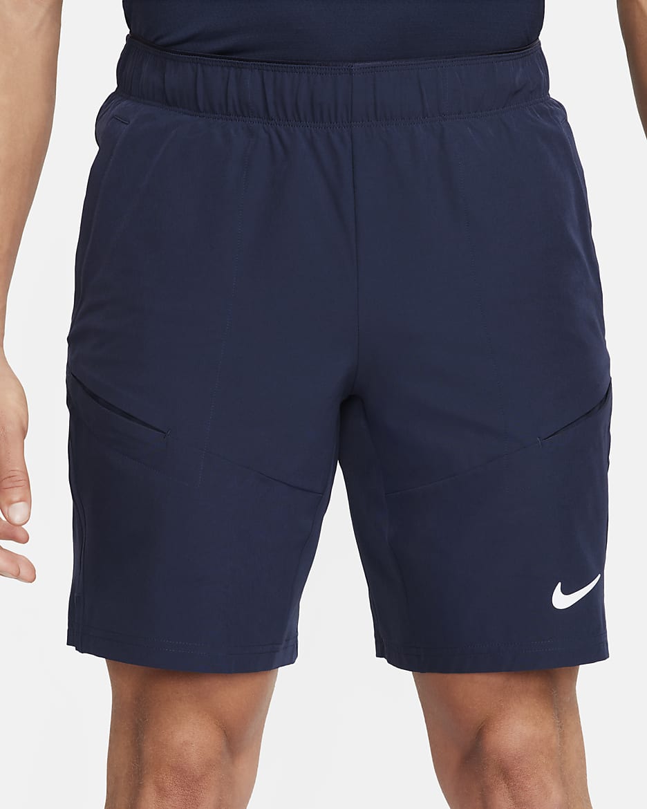 Calções de ténis de 23 cm NikeCourt Advantage para homem - Obsidian/Obsidian/Branco