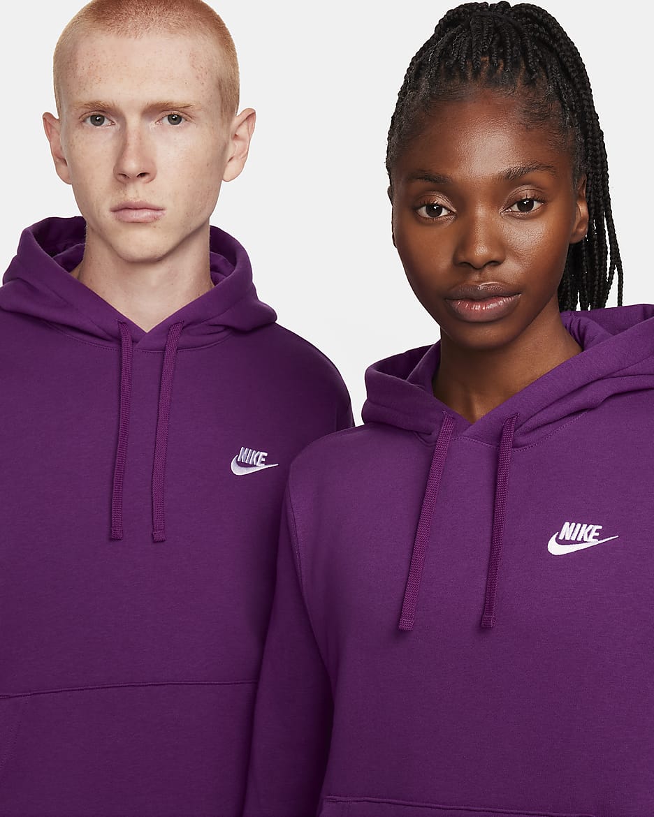 Nike Sportswear Club Fleece Kapüşonlu Sweatshirt - Viotech/Viotech/Beyaz