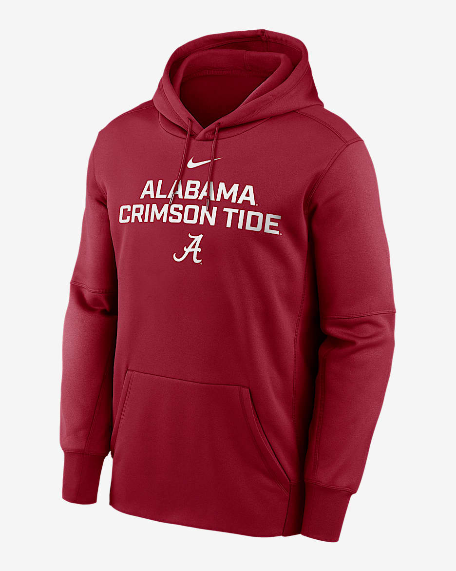 Alabama Team Stacked Men’s Nike Therma College Pullover Hoodie - Crimson