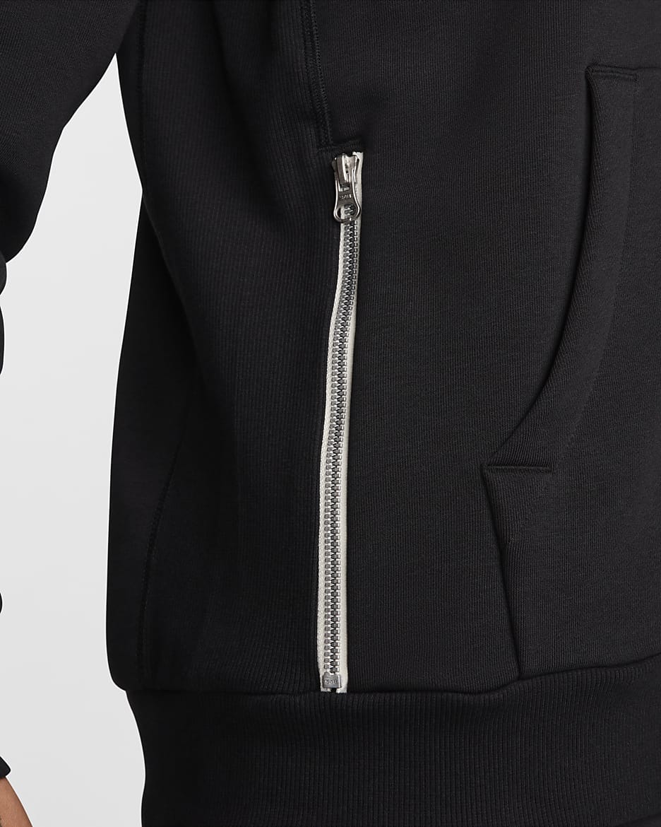 Nike Standard Issue Men's Dri-FIT Full-Zip Basketball Hoodie - Black/Pale Ivory