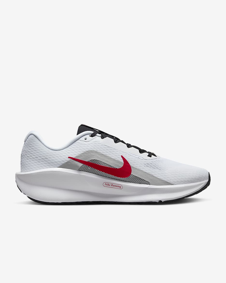 Tenis de correr en pavimento para hombre Nike Downshifter 13 - Blanco/Gris humo claro/Negro/Rojo pasión