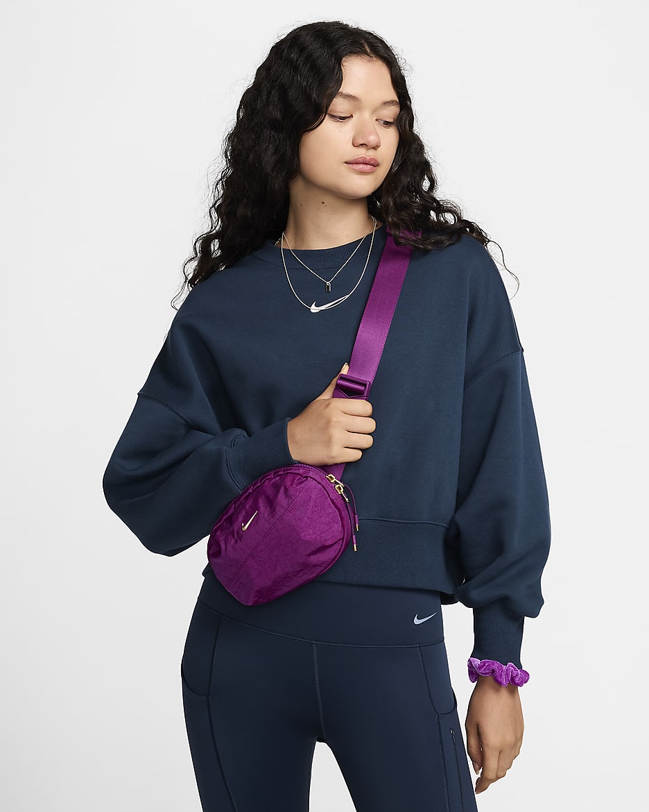 Bolsa bandolera (2 L) Nike Aura - Violeta viotech/Violeta viotech/Estrella oro liso