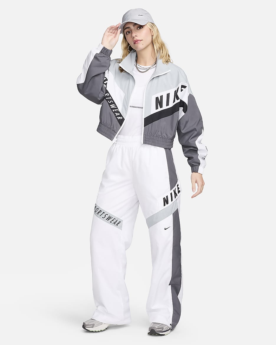 Nike Sportswear Women's High-Waisted Trousers - White/Iron Grey/Light Pumice