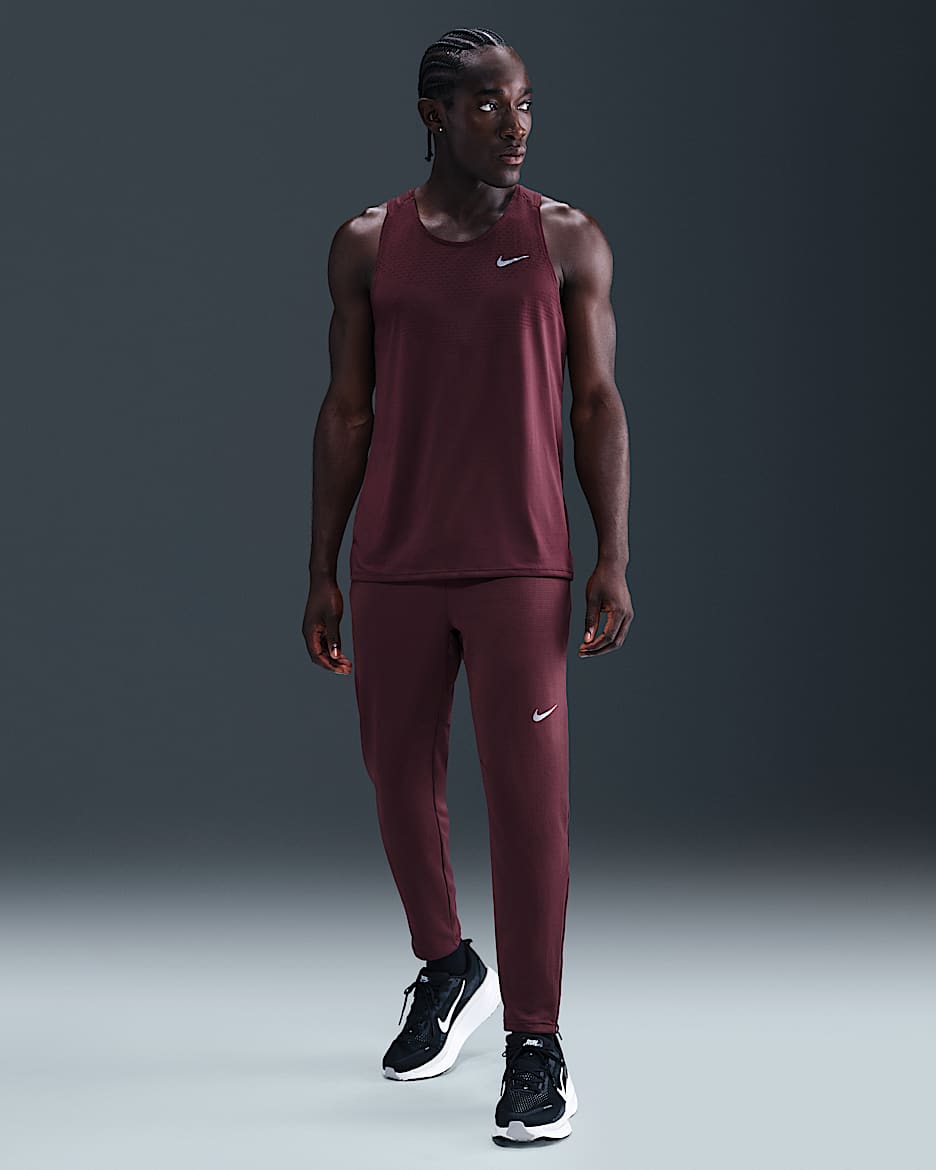 Nike Stride Men's Dri-FIT Knit Running Pants - Burgundy Crush