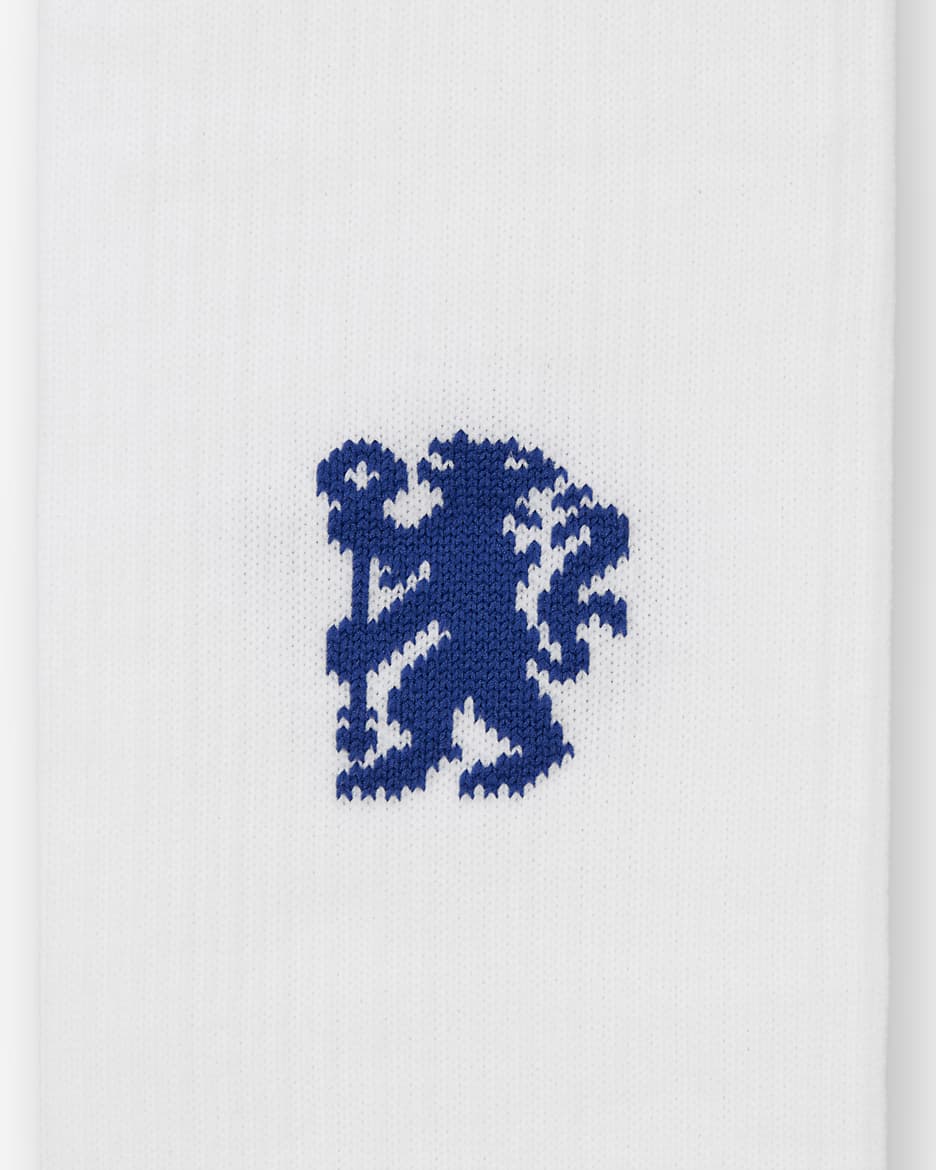 Fotbollsknästrumpor Chelsea FC Strike (hemmaställ) Nike Dri-FIT - Vit/Rush Blue/Rush Blue