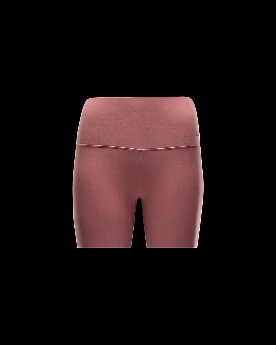 Nike Zenvy Bike-Shorts mit sanftem Halt und hohem Taillenbund für Damen (ca. 12 cm) - Canyon Pink/Schwarz