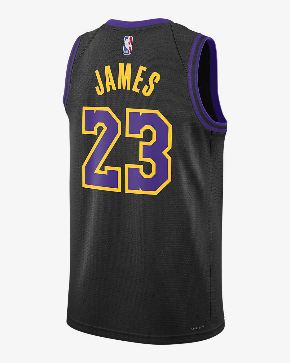 LeBron James Los Angeles Lakers City Edition 2023/24 Nike Dri-FIT Swingman NBA-jersey voor heren - Zwart