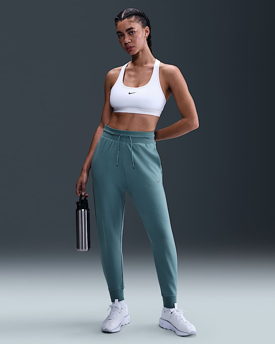 Joggers de French Terry de tiro alto de 7/8 para mujer Nike Dri-FIT One - Azul humeante/Negro
