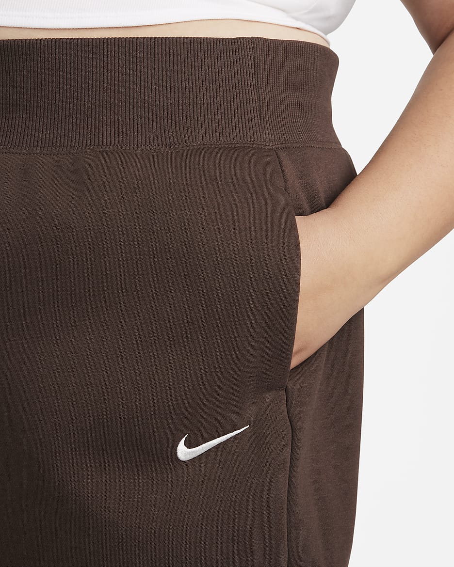 Nike Sportswear Phoenix Fleece Women's High-Waisted Loose Shorts (Plus Size) - Baroque Brown/Sail