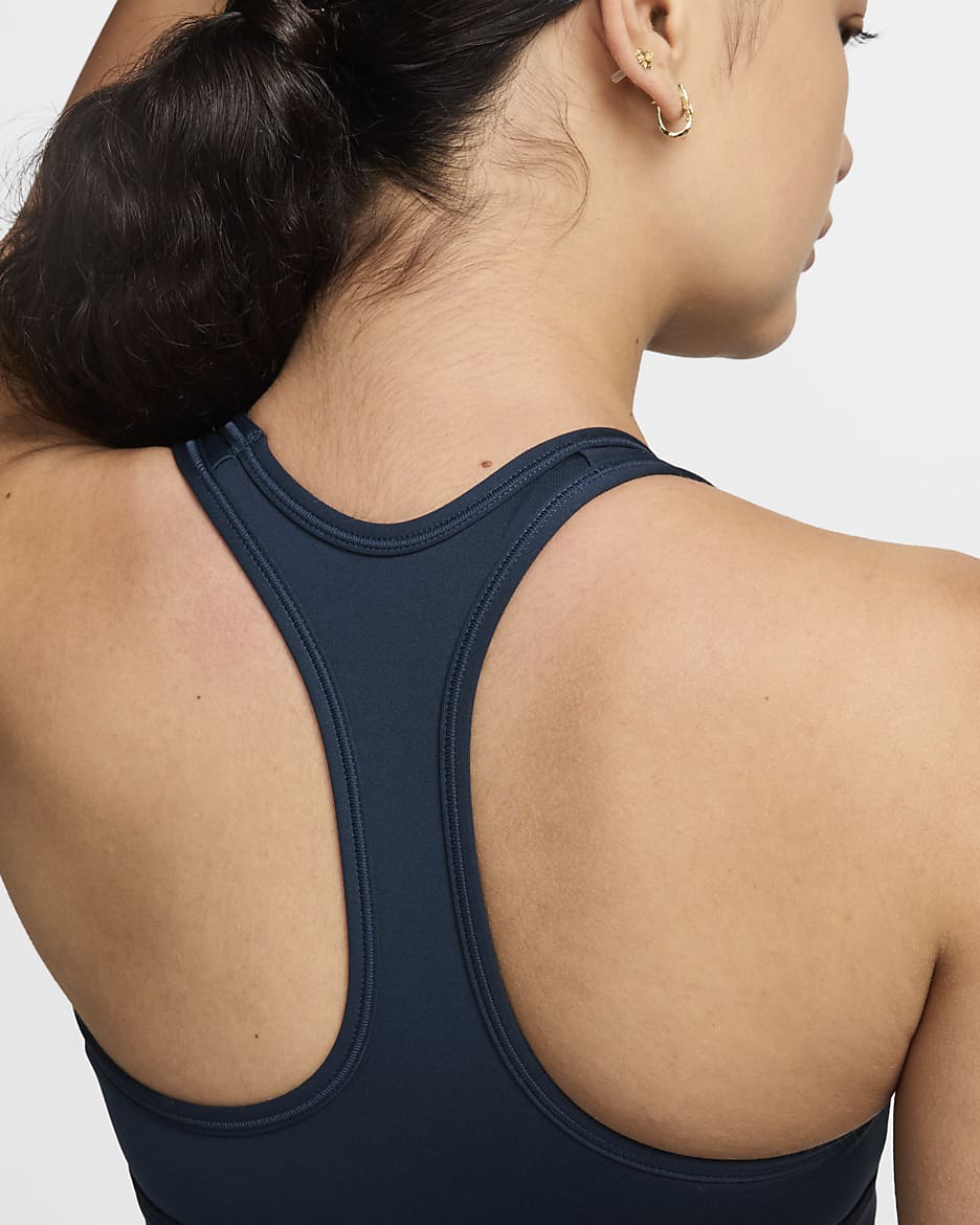 Nike Swoosh Medium Support Women's Padded Sports Bra - Armory Navy/White