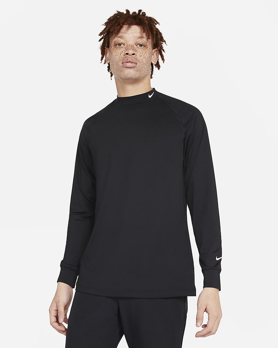 Nike Dri-FIT UV Vapor Langarm-Golfoberteil für Herren - Schwarz/Weiß