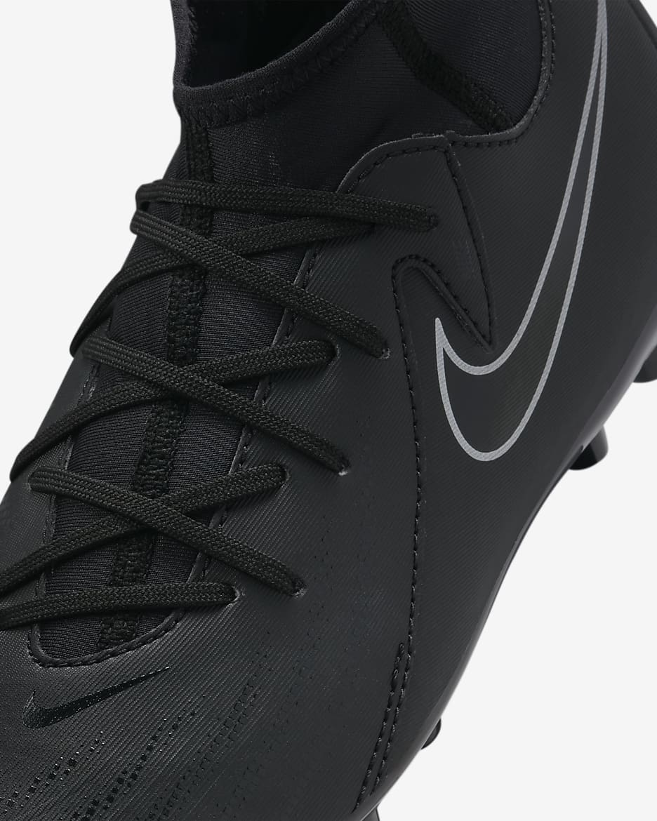 Nike Jr. Phantom Luna 2 Academy Younger/Older Kids' AG High-Top Football Boot - Black/Black