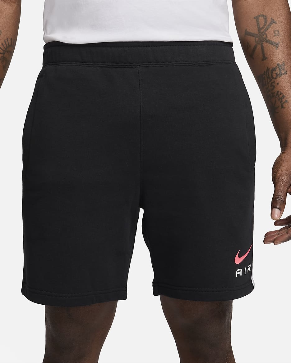 Nike Air frottéshorts til herre - Svart/Hvit