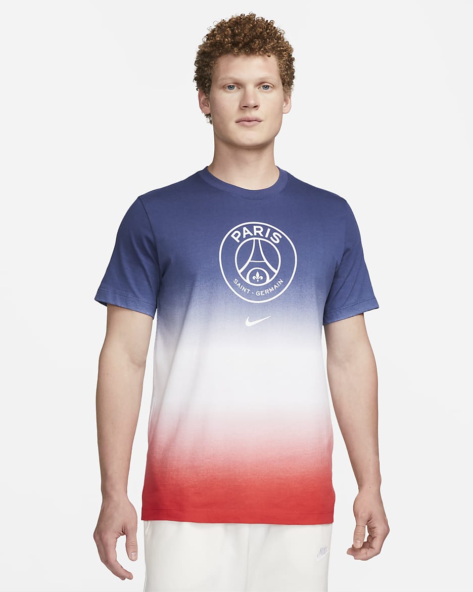 Paris Saint-Germain Crest Men's Nike Soccer T-Shirt - White/Midnight Navy/University Red/White