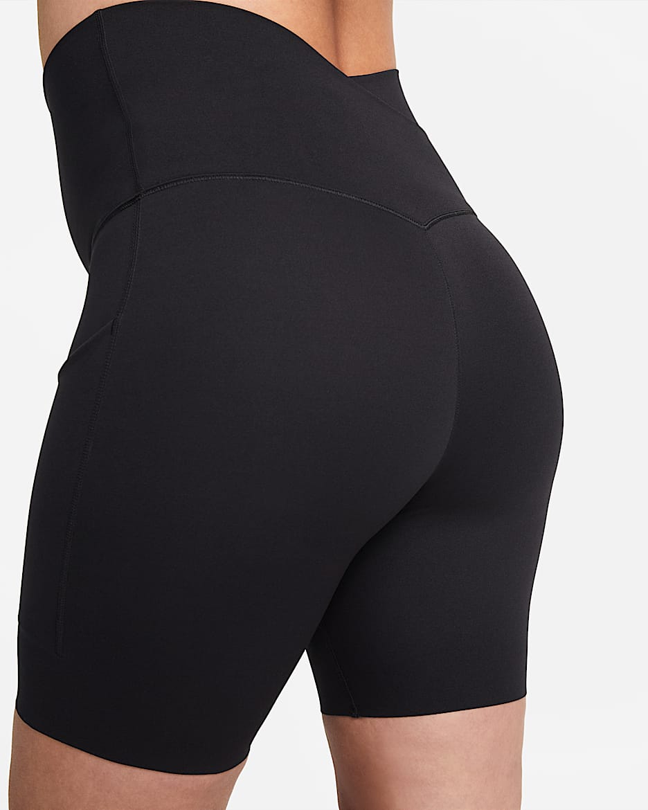 BALEAF Dames hoge taille biker shorts naakt gevoel knie lengte yoga legging compressie workout shorts met zakken, Frost Grijs, M BALEAF Dames hoge taille biker shorts naakt gevoel knie lengte yoga legging compressie workout shorts met zakken, Frost Grijs, M