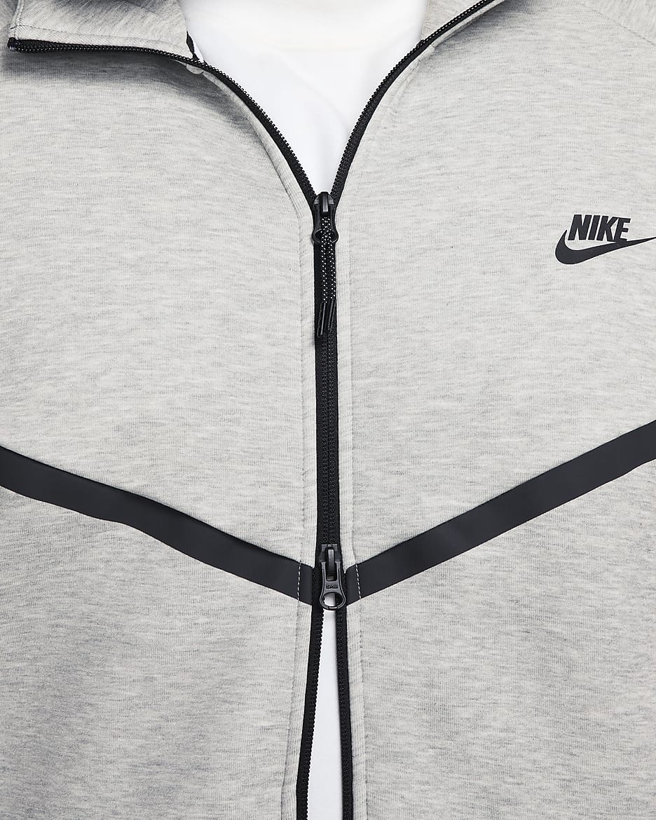 Nike Tech Men's Full-Zip Windrunner Hoodie - Dark Grey Heather/Black