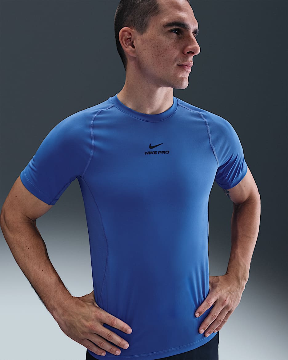 Nike Pro Training Men's Dri-FIT Short-Sleeve Top - Comet Blue/Black