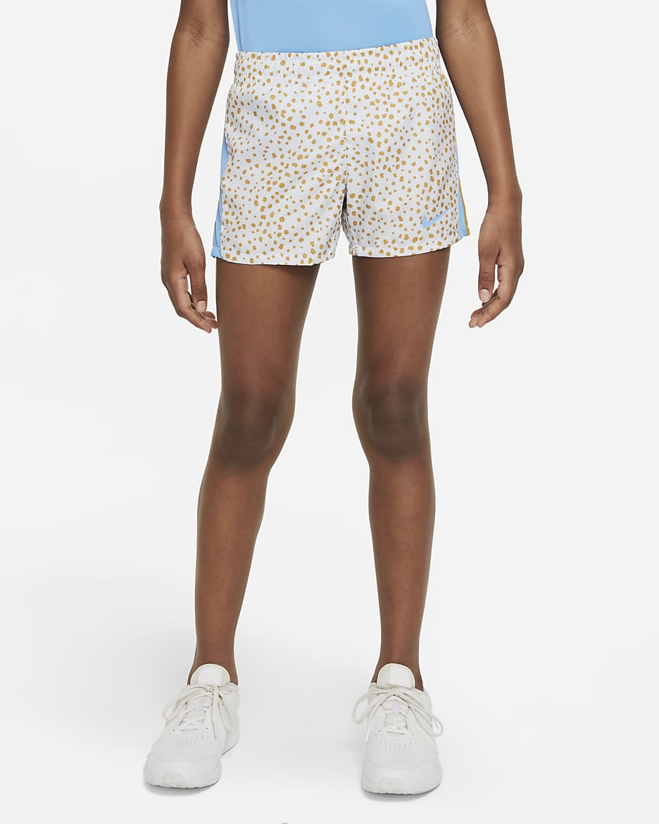 Nike Dri-FIT 10K2 Big Kids' (Girls') Training Shorts - Football Grey/University Blue/Goldtone/University Blue