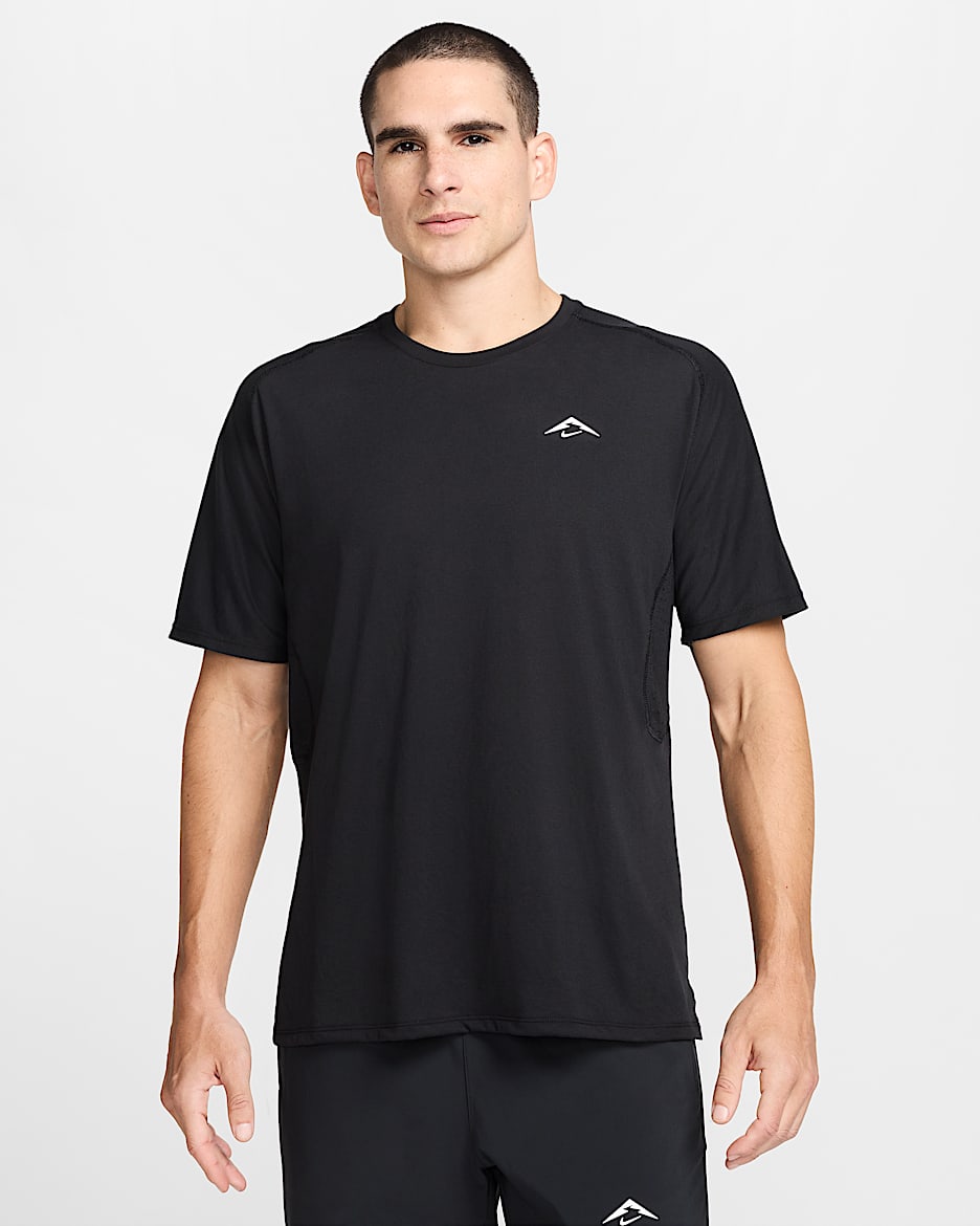 Haut de running à manches courtes Dri-FIT ADV Nike Solar Chase pour homme - Noir/Summit White